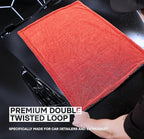 Juggernaut 1600 GSM Car Drying Towel, Holds 13 lbs, Extra Large 38x24 Microfiber Drying Towels Car Detailing, Twisted-Loop, Streak/Scratch-Free, 70/30 Blend (Red)