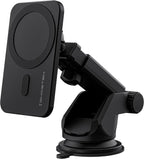 Ghostek NRGmount MagSafe Car Mount Charger iPhone 15W Fast Charging with Air Vent Clip, Dash Windshield Suction Clamp with Adjustable Arm Designed for iPhone 13 Pro Max, iPhone 12 Pro Max mini (Black)