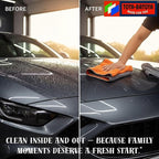 Microfiber Car Towel 16"x16" – 1400 GSM Twisted Yarn, Ultra Absorbent, Scratch-Free, Machine Washable – Bonus 12"x12" 600 GSM Detail Towel for Him/Her(Orange/Gray)