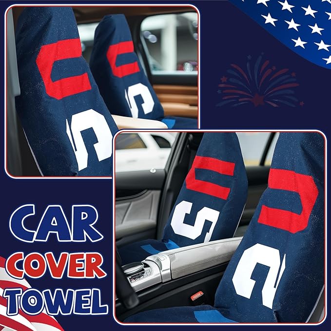 Hahafelt 2 Pack Car Seat Towel Covers Athletic Running Towel Performance Microfiber Post Workout Sweat Washable Cover Non Slip for Seat Outdoor Sport (USA)