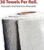 Adam's Polishes Microfiber Towel Roll - 120 Tear-Away Reusable All Purpose Towels (4-Pack, 30 Sheets Per Roll) - 12 x 12 Soft All Purpose Shop Microfiber Cleaning Cloths