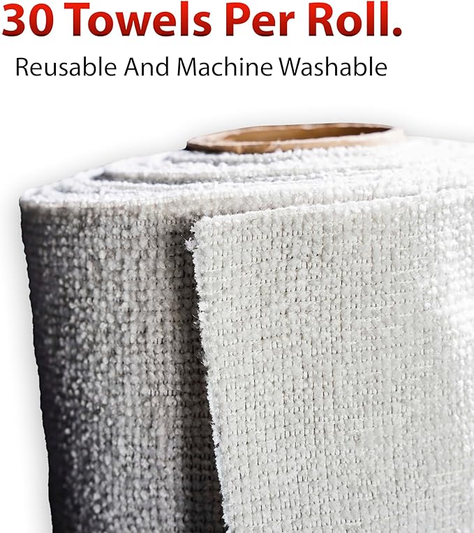 Adam's Polishes Microfiber Towel Roll - 120 Tear-Away Reusable All Purpose Towels (4-Pack, 30 Sheets Per Roll) - 12 x 12 Soft All Purpose Shop Microfiber Cleaning Cloths