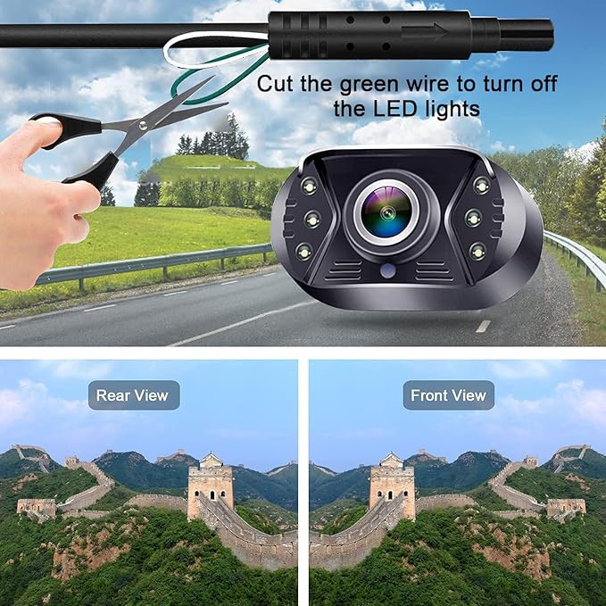 HD 1080P Backup Camera for Cars, Trucks, SUVs, RVs - Night Vision, Waterproof, Wide Angle, Easy DIY Installation, Includes 4.3” LCD Monitor for Safer Parking