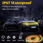 DIBMS 71-inch High-Brightness Car Hood Gap LED Light Strip - Daytime Running Lights Universal Auto Exterior Decor Accessories (Yellow)
