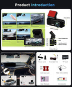 2 Channel 4K Dash Cam Front and Rear, 3.16 Inch Dash Camera Support WiFi GPS Starlight Night Vision Sensitive Motion Detection 24/7 Recording Parking Mode Monitor Reversing Help ADAS BSD LCA