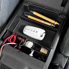 Mabett Double-Layer Console Organizer for Bronco 2025,2026 4-door, Armrest Storage Box with Non-Slip Mat for Bronco Accessories (Not for Manual Transmission Not for Bronco Sport)