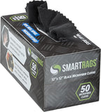 Arkwright Smart Rags Microfiber Cleaning Cloths, Pack of 50 in a Box, Lint Free 180 GSM Reusable Towels for Auto, Office and Household Cleaning, 12 x 12 in, Black