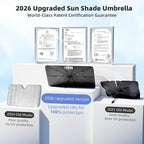 Windshield Sun Shade for Ford F150, Custom Fit 2015–2026, UPF 50+ UV Protection, Multi-Layer Heat Shield, 10-Rib Reinforced Frame, Easy Open Umbrella Design, Essential Premium Car Accessories