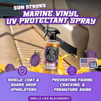 Salty Captain Sun Stroke Marine Vinyl Protectant Spray - (BlackBerry Scent) Boat, Car & Jetski Vinyl UV Protection Spray | Sun Guard, Saltwater & Moisture Protector for Vinyl Boat Seats & Jet Skis