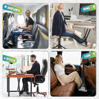 Foot Hammock for Plane Travel, No Collapse Thickened Bamboo Airplane Foot Rest for Long Flight, Desk Foot Hammock with Extended Adjustment Strap to Relax Your Feet, Foot Sling Travel Essentials
