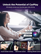 2-in-1 Wireless CarPlay Adapter & Car TV Mate Pro 2026 [Metal & Glass Case] Convert Wired to Wireless Car Play with HDMI Input for TV Stick, Screen Mirroring & Streaming, Fit for 2016+ Cars -Black