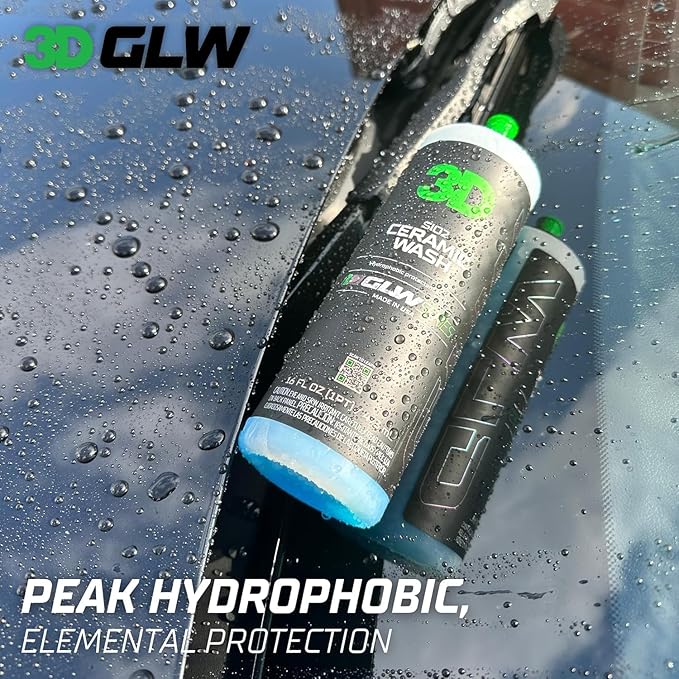 3D SiO2 Ceramic Wash & Wax Soap - 1 Gallon - pH Neutral Car Shampoo with Hydrophobic Protection & Deep Gloss | SiO2 Coating | Scratch-Free Detailing