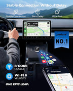 Jemluse Wireless CarPlay Adapter for Apple - Mini Size, Fast Stable Connection Convert Wired to Wireless Car Play Dongle for iPhone iOS 10+, Plug & Play for Cars from 2016+ w/USB-C (Silver)