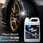 Magic Finish Tire Shine (1 Gallon) – Silicone-Based Tire Dressing for Long-Lasting Wet Look – High-Gloss Car Cleaning Supplies for Pro Detailing Results