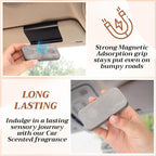 2 Pcs Car Air Freshener Set Stone Air Freshener Vehicle Scent Diffuser Car Odor Eliminator, 2 Long Lasting Scents Amber Tectona Grandis Refills, Metal Clip Included