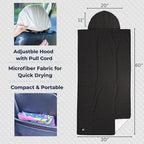 Gone For a Run Car Seat Towel Cover – Hooded Moisture-Wicking Microfiber Seat Protector – 30" x 60" – for Runners and Outdoor Enthusiasts – Carbon Fiber
