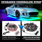 Car Underglow Lights Chasing Color , Upgraded Bluetooth Led Strip Light with Dream Color Chasing 212 Mode, Music Mode, DIY Mode, APP Control Underbody Strip Kit for Car, 35Inch & 47Inch, 6PC Pack
