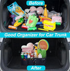 titiyiof Trunk Organizer For Suv & Sedan,Car Organizers and Storage, Waterproof Collapsible & Adjustable Straps,35L Sturdy Car Organization for Car Accessories, Tools,Sundries,2 Compartment（Black）