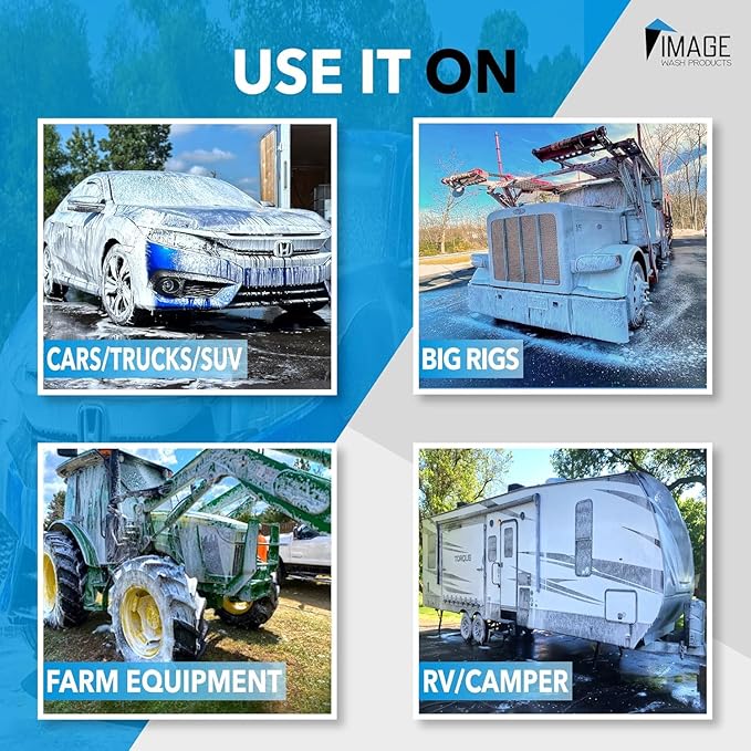 Image Wash Products Wax Replacement (Foamable) - Protectant forTrucks/RV's/Cars/Boats/Trailers/Equipment. Foam On/Rinse Off (128 Fl Oz)
