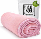 Premium Twisted Loop Drying Towels for Drying Dogs Large 24" x 35" Super Absorbent Microfiber Dog Bath Towel – Quick Dry, Soft – 1200 GSM Pink for Pets, Beach, Camping & Travel