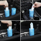 SINGARO Car Tissue Holder, 4 Pack Car Cup Holder Facial Tissues with Travel Tissue Bag, Quick and Convenient Flower Combination Box(4 Canisters/200 Tissues) Blue