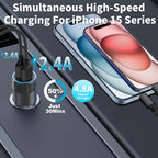 [Apple MFi Certified] iPhone 17 Car Charger Fast Charging, Braveridge 2Pack 4.8A USB Power Cigarette Lighter USB-C Car Charger + Type-C Braided Cord for iPhone 17/17 Pro Max/16/15/Galaxy/S26/S25/Pixel