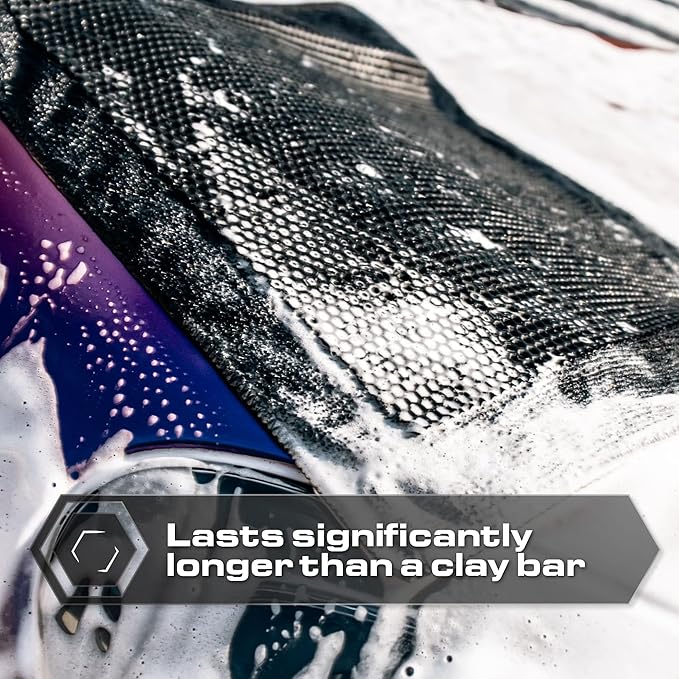 Blackline Clay Towel - Auto Detailing Synthetic Clay Towel - Decontaminate Paint and Glass for Smooth Washing - Great and Effective for Car, Truck, SUV - 12" x 12"