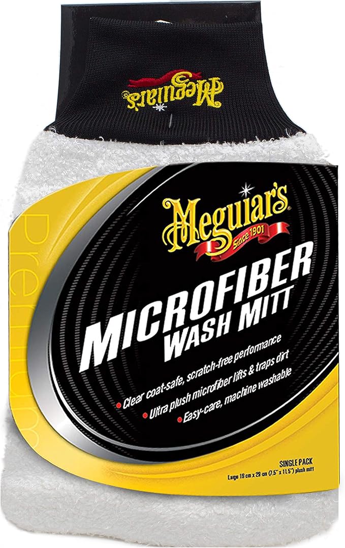 Meguiar's Car Wash Bundle - 1 Gallon Ultimate Wash & Wax, Car Wash Soap with Additional Wax Protection and Microfiber Mitt, Premium Car Wash Mitt - The Perfect Car Wash Kit