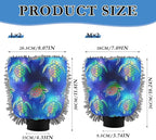 Qilmy Turtle Silhouette Pattern Microfiber Chenille Car Wash Sponge Scratch Free Car Wash Mitt Absorbent Mitt Sponge for Trucks SUVs Car Washing Home Cleaning, Medium