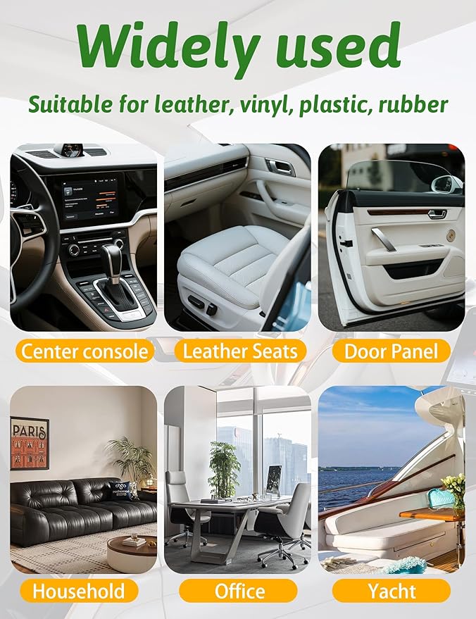 Kingvo Car Interior Cleaner Spray, Multipurpose Leather Seat Cleaner Upholstery Car Cleaning Kit with Citrus Flavor Auto Dashboard Vinyl Detailing Supplies Kit,10 OZ