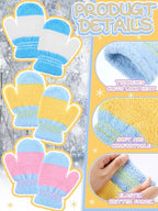 SATINIOR 3 Pairs Toddler Mittens Kids Winter Warm Gloves Baby Soft Stretch Mittens for Boys Girls Children