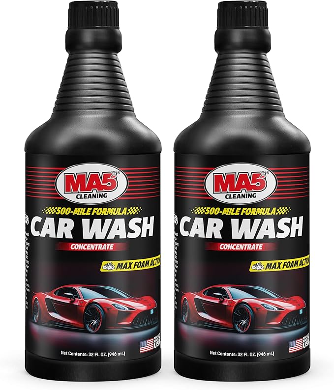 MA5X Car Wash Soap | Concentrated, pH Balanced | High Performance Foaming Car Wash Soap | 32oz Bottle | Pack of 2