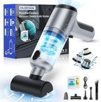 ColorCoral Portable Car Vacuum, Cordless Handheld Vacuum Cleaner with 2Pack Cleaning Gel, Air Duster Computer Vacuum Cordless Rechargeable for Car Interior, Keyboard Cleaner, Home Cleaning