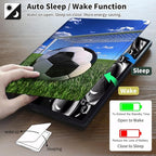 for Kindle Paperwhite Case,6.8" Kindle Paperwhite 11th Generation Case and Kindle Paperwhite Signature Edition,Leather Slim Adjustable Stand Cover with Auto Wake/Sleep,Football Field
