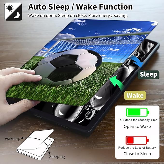 for Kindle Paperwhite Case,6.8" Kindle Paperwhite 11th Generation Case and Kindle Paperwhite Signature Edition,Leather Slim Adjustable Stand Cover with Auto Wake/Sleep,Football Field