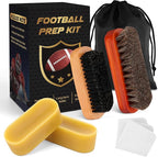 Luxiv 6Pcs Football Prep Kit, 6 in 1 Football Wax for Improved Tack Leather Football Conditioning Set for Enhanced Grip with Soft Horsehair Brush, Hard Hog Bristle Brush, 2 Waxes, Clean Cloth, Bag