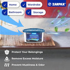 ZARPAX Moisture Absorber Activated Charcoal 6.5 oz/185g | Removes Moisture, Damp, Humidity & Odors | Odor Absorber | Moisture Trap for Bathroom, Closet, Kitchen & Small Spaces | Set of 15