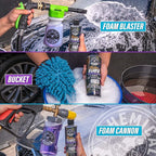 Chemical Guys CWS21216M Car Wash Starter Bundle - HydroSuds Ceramic SiO2 Shine High Foaming Car Wash Soap, 16 oz, Berry Scent + Chenille Wash Mitt (2 Items) Works on Cars, Trucks, SUVs, RVs & More