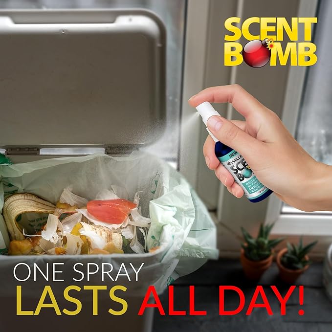 Scent Bomb Air Freshener Spray, Long-Lasting Odor Eliminator - Effective Deodorizer for Home & Car, Fresh Room Spray for Kitchen, Bathroom & Smell Neutralizer - 1 oz Pack of 4, New Car Scent