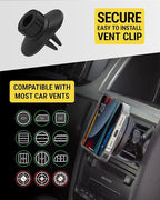 Scosche Qi2 Wireless MagSafe Car Mount Charger, 15W Magnetic Suction Cup Windshield/Dashboard Cell Phone Holder with Vent Clip & Fast USB-C Car Charger Compatible with Apple iPhone 16/15/14/13/12, S25