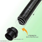 2 1/2 Vaccum Dust Collection Hose Accessories for Woodworking Shop Vac Saw Dust Floor Nozzle, Brush, and Hose Kit for Shop Vac (6’ Hose)