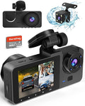 Dash Cam Front Rear,4K/2.5K Full HD Dash Camera for Cars,Dash Cam with Free 32GB SD Card,Built-in Super Night Vision,170°Wide Angle,WDR, Loop Recording,24H Parking Mode.