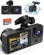 Dash Cam Front Rear,4K/2.5K Full HD Dash Camera for Cars,Dash Cam with Free 32GB SD Card,Built-in Super Night Vision,170°Wide Angle,WDR, Loop Recording,24H Parking Mode.