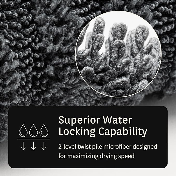 High Absorbency Weavy Microfiber Car Drying Detailing Soft Towel 1200gsm (1pack, 15.7"x27.5")
