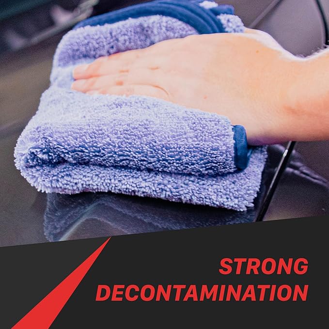 Maxshine 16”x16” Universal 380GSM Blue Zero Crazy Microfiber Towel Cleaning Cloth with Blue Silk Border - Ultra-Soft & Absorbent, Ideal for Car Detailing & Cleaning