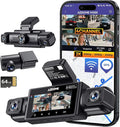 AZDOME 4 Channel Dash Cam 360°View,2K Dash Camera for Cars,Front and Rear Left Right Wireless Car Camera,Find My & APP Control,Built-in GPS 5.8G WiFi,Night Vision,24H Parking Mode,Free 64GB Card