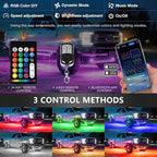 12 Pods Segmented Alloy RGB LED Rock Lights for Trucks Jeeps Golf Cart Offroad ATV UTV SXS, Waterproof Shockproof Metal Underglow Kit with APP/RF Control Sync Music Multicolor Underbody Fender Light