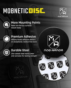 Mob Armor Magnetic Phone Mount Plates - Strong Adhesive Steel Discs for MobNetic Maxx & Mob Magnetic Car Mounts, Compatible with Phone Magnet Plates, Vehicle Accessory - Black (2 Pack)