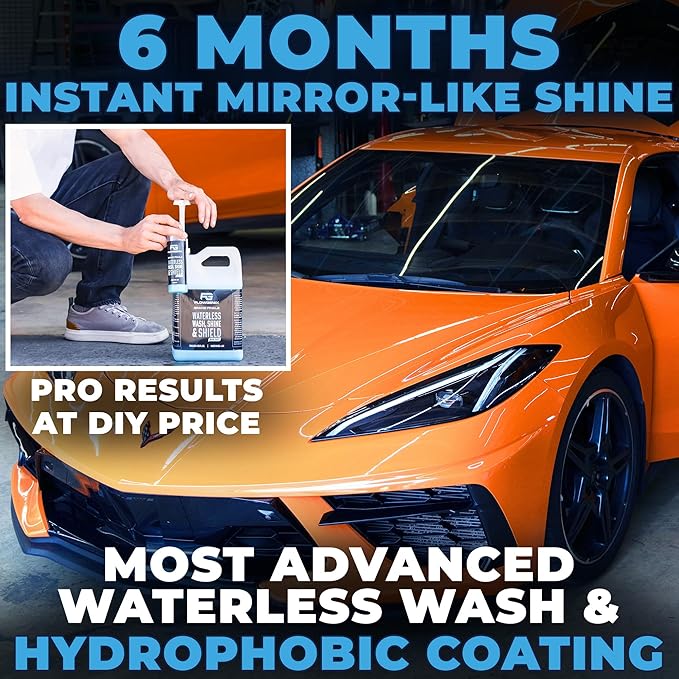 Flowgenix™ Waterless Car Wash Spray - Grand Finale - Motorcycle Cleaner & Car Wax Polish (1 Gal or 128 oz) - Ceramic Coating - Quick Detailer Spray to Make Your Vehicle Shine