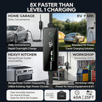Level 2 EV Charger for Tesla (NACS Connector), 40A 240V NEMA 14-50 Plug, 25FT Cable Portable EV Charger for Home/Outdoor, Adjustable 16-40A with LCD Display, ETL Certified Fast Charging